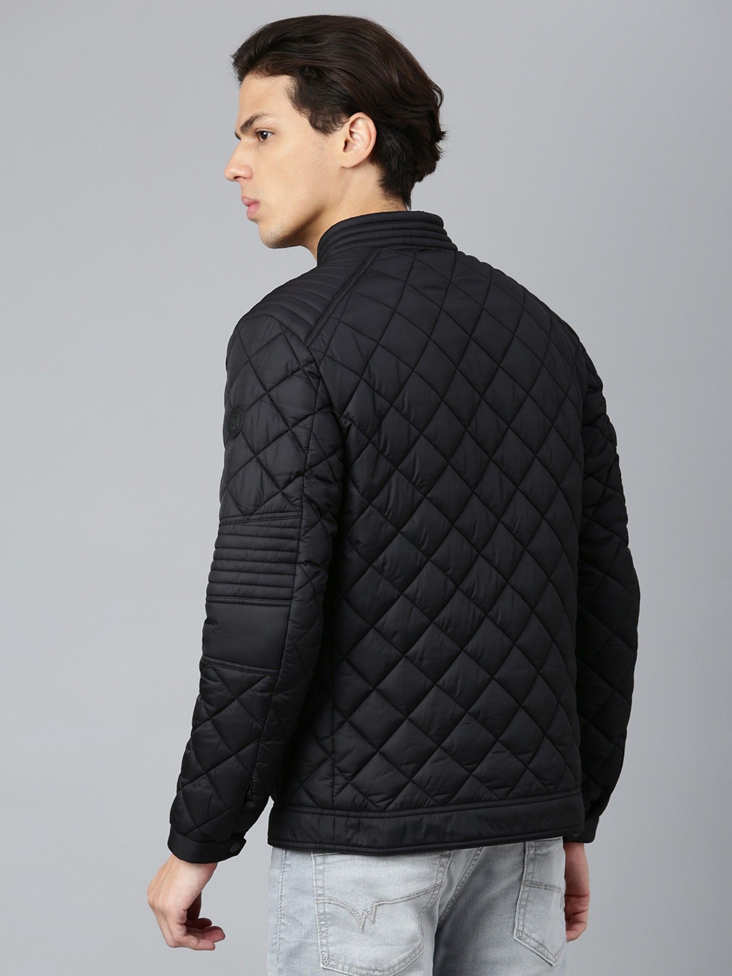 Buy WOODLAND Solid Jacket Black Online