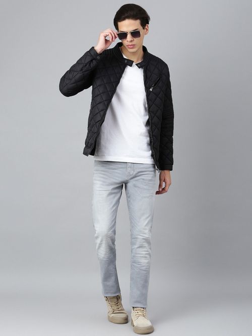 Buy WOODLAND Solid Jacket Black Online