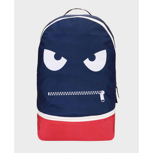 Bewakoof Unisex Blue Zipped It Printed Small Backpack