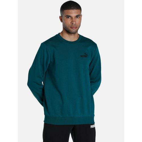 Buy Puma Ess Small Logo Crew Fl Men Green Sweatshirt Online