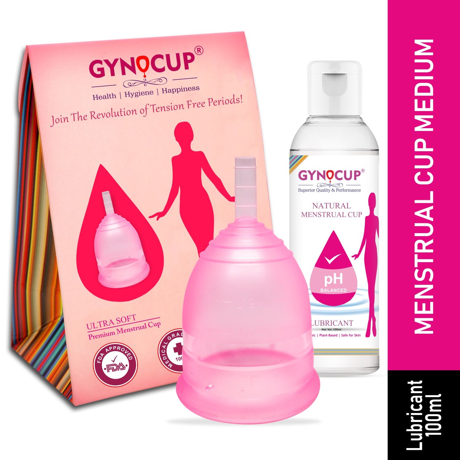 GynoCup Menstrual Cup and Lubricant Combo (Medium)