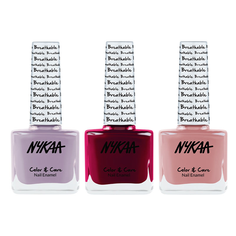 Nykaa Cosmetics Breathable Nail Enamel Combo - Keep Calm + Wine Unwind +  Pure Pink: Buy Nykaa Cosmetics Breathable Nail Enamel Combo - Keep Calm +  Wine Unwind + Pure Pink Online