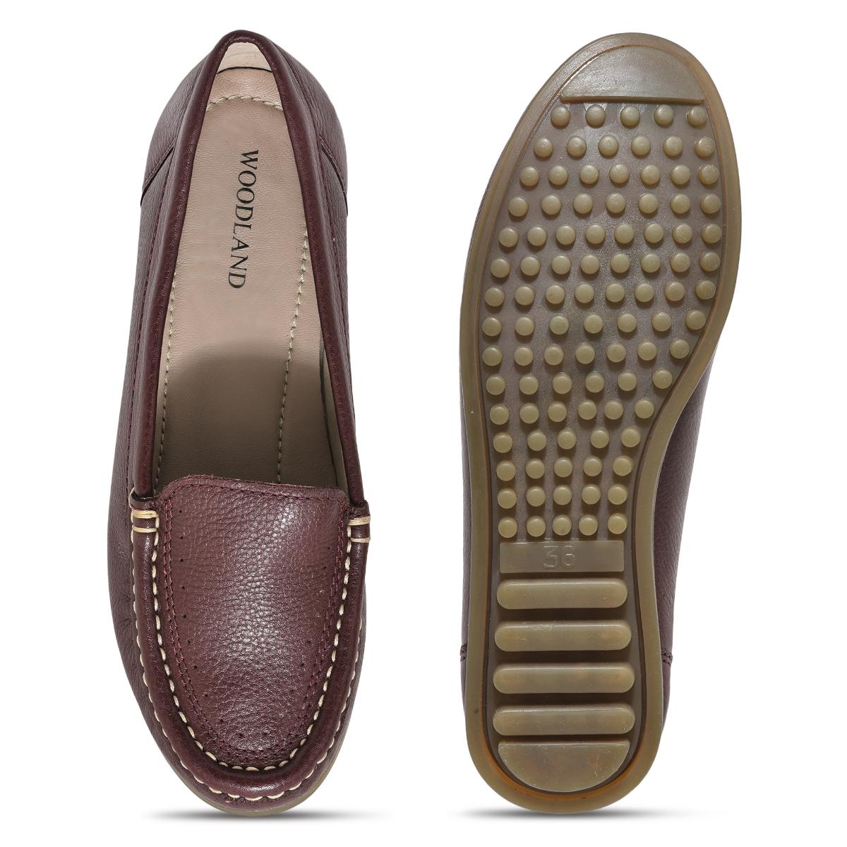 Buy WOODLAND Women's Red Loafers Online