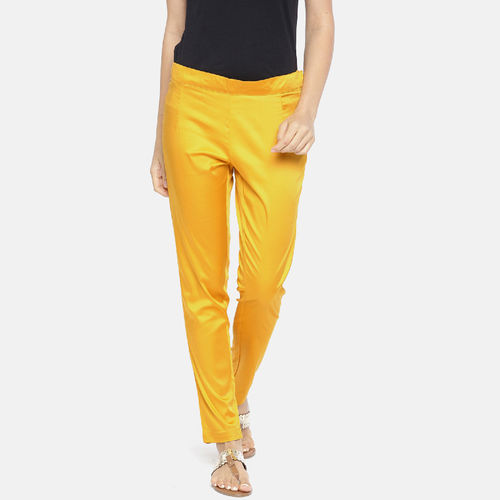 GO COLORS Regular Fit Women Yellow Trousers - Buy GO COLORS