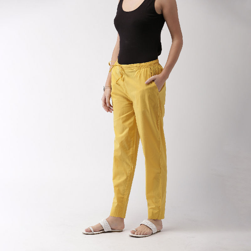 Go Colors Golden Yellow Cotton Pants 
