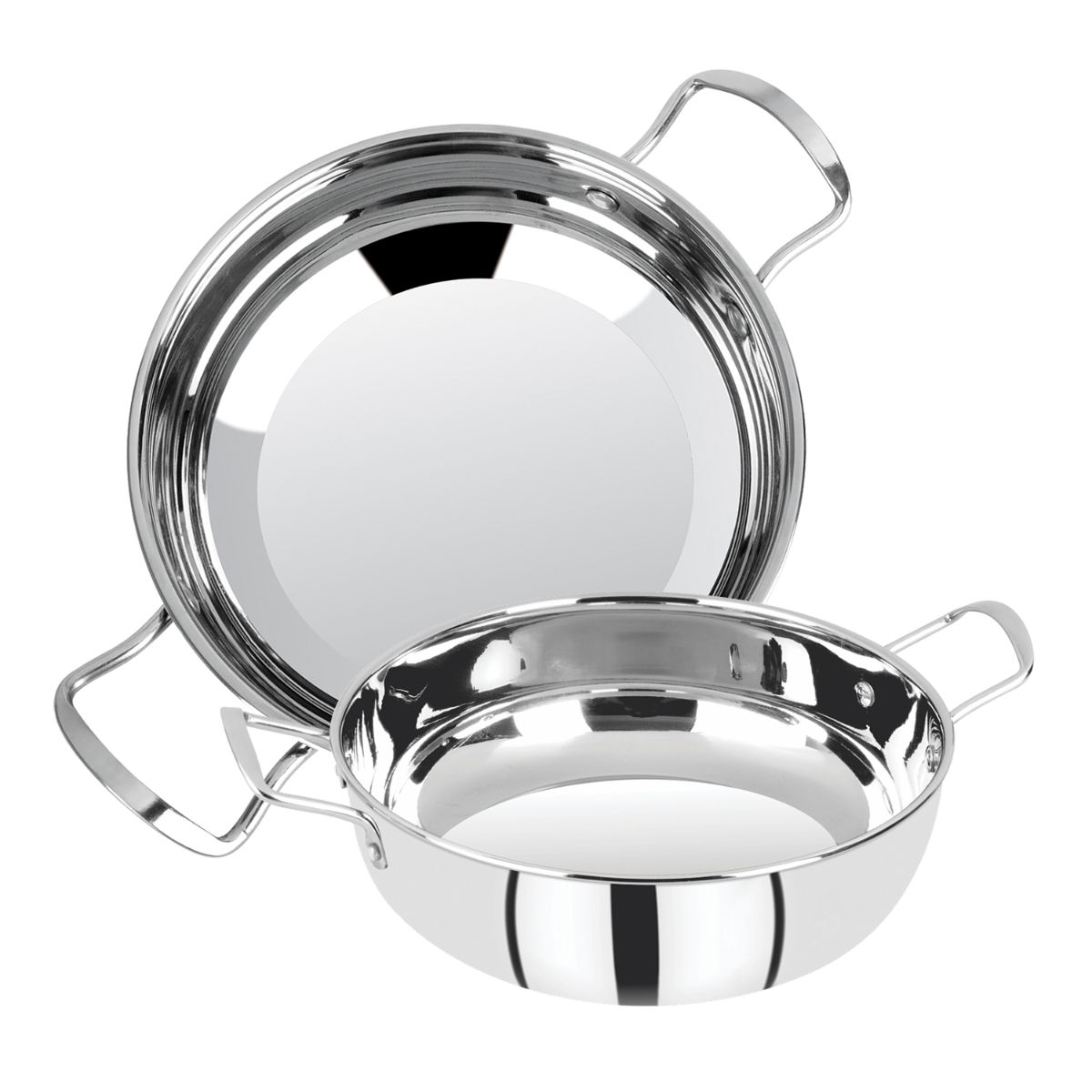 Eternity Stainless Steel Kadai with Induction Compatible, 26cm, 4.1 Liter,  Silver – BergnerHome