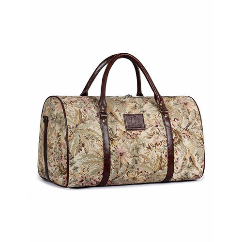 The Clownfish Forest 40 Litres Tapestry Fabric Beige Travel Duffle Bag