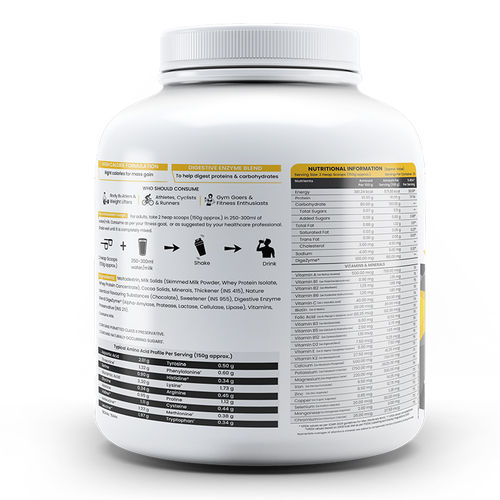 Buy Onelife Mass Gainer with BCAA,Creatine,L-Glutamine, L-Carnitine, Amino  Acid Swiss Chocolate Flavor Online