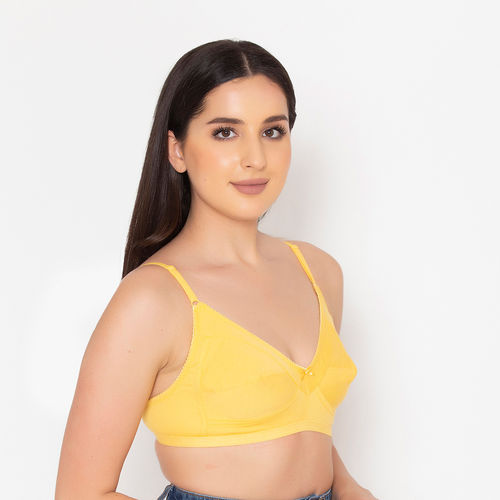 Buy Non-Padded Non-Wired Full Figure Printed Bra in Lemon Yellow Online  India, Best Prices, COD - Clovia - BR2427A02