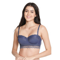 Buy Shyaway Taabu Full Coverage Wirefree Lace Strap Everyday Padded Bra-  Skin online