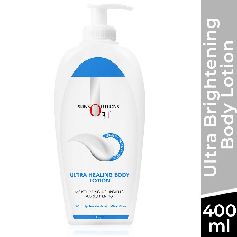 O3+ Ultra Healing Brightening Body Lotion Moisturiser With Hyaluronic Acid  & Aloe Vera