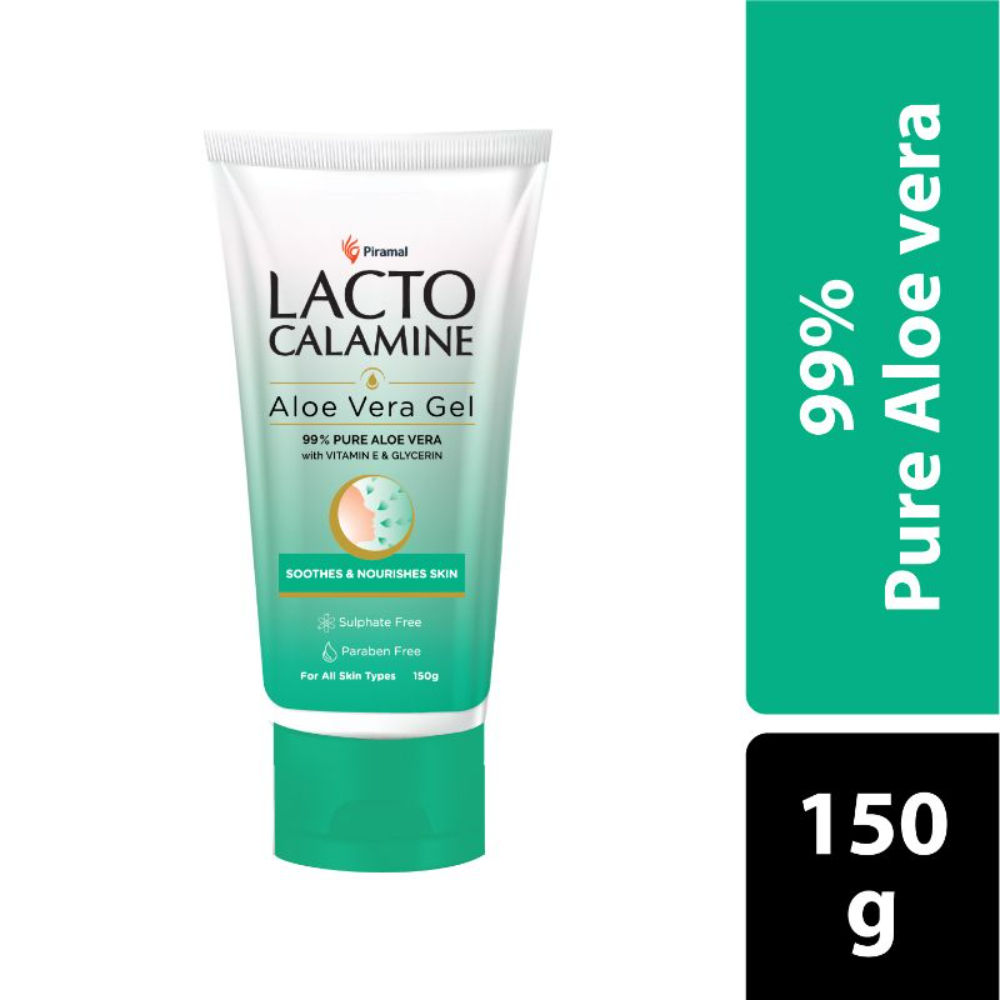 Lacto Calamine Aloe Vera Gel with 99% Pure Natural Aloe Vera Vitamin E & Glycerin