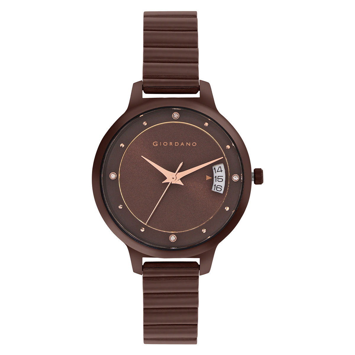 Giordano Brown Dial Analog Watch for Women 3 Hand Mechanism - GD4206