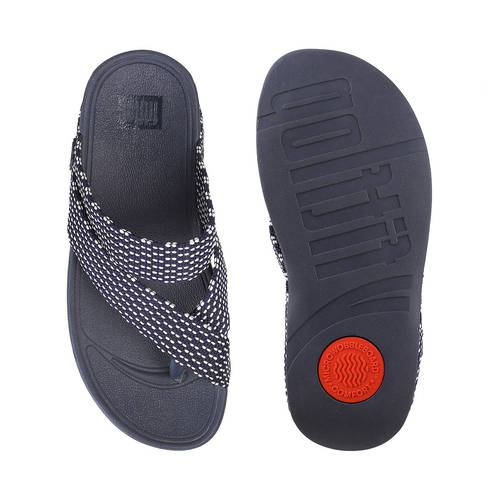 Buy Fitflop Navy Blue & White Multi Synthetic Mens Sandals  display picture 1