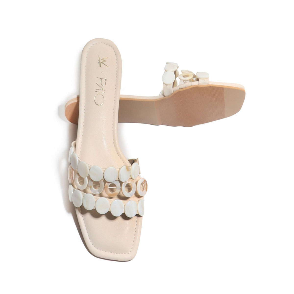 PAIO X WENDELL Solid Cream Bead Flats Buy PAIO X WENDELL Solid Cream