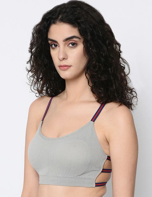 Da Intimo Grey Lightly Padded Wirefree High Coverage Bralette (32A)