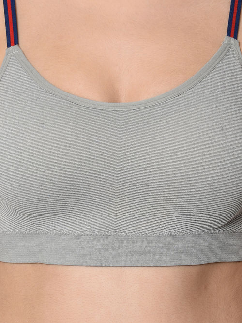 Da Intimo Grey Lightly Padded Wirefree High Coverage Bralette (32A)
