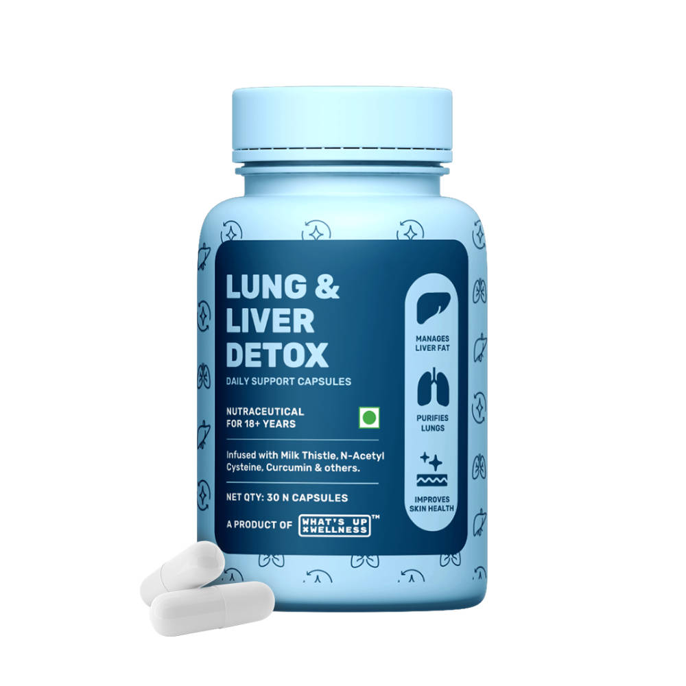 What's Up Wellness Lung & Liver Detox Capsules for Smokers, Milk Thistle with NAC For Fatty Liver