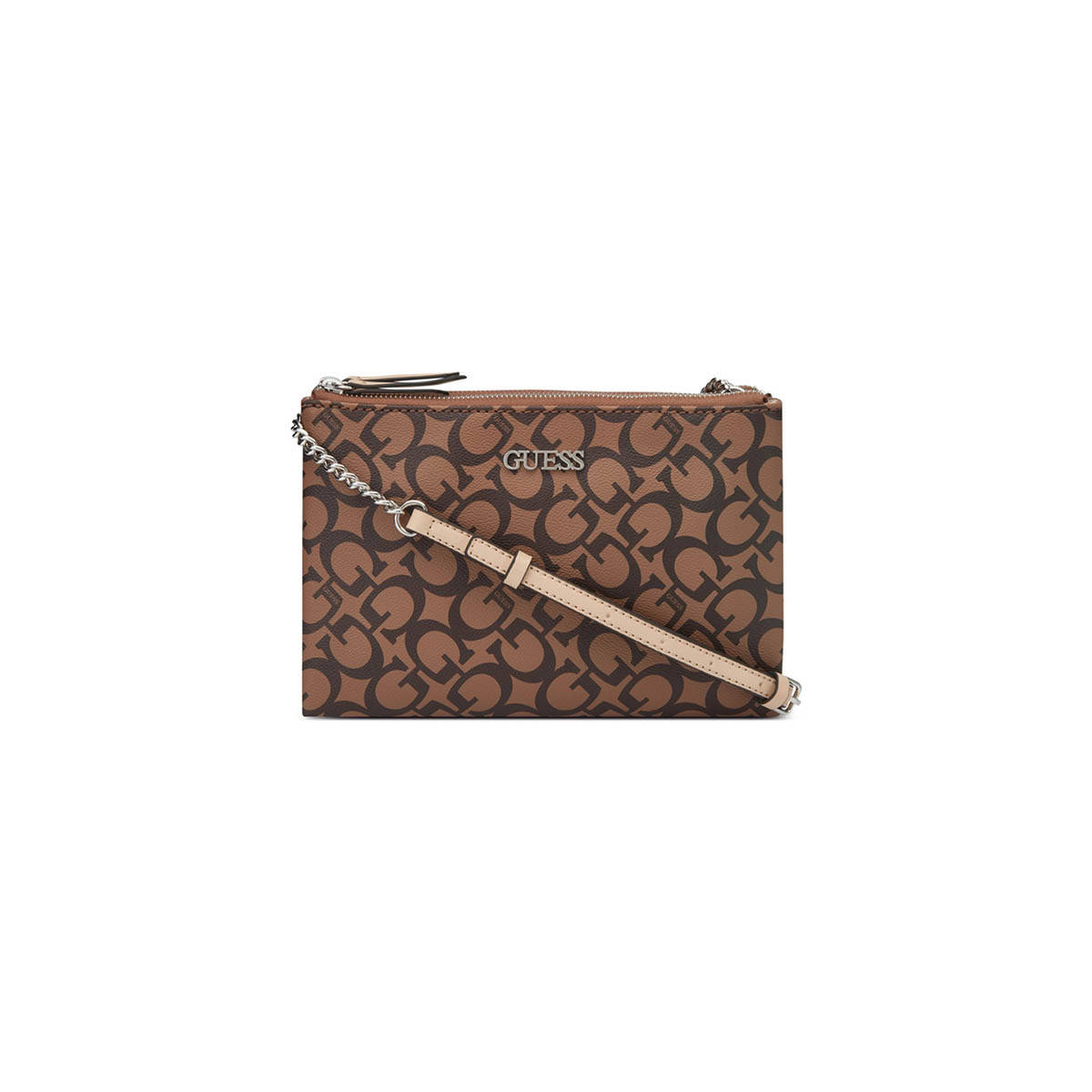 Guess Brown Pvc Printed Slingbag