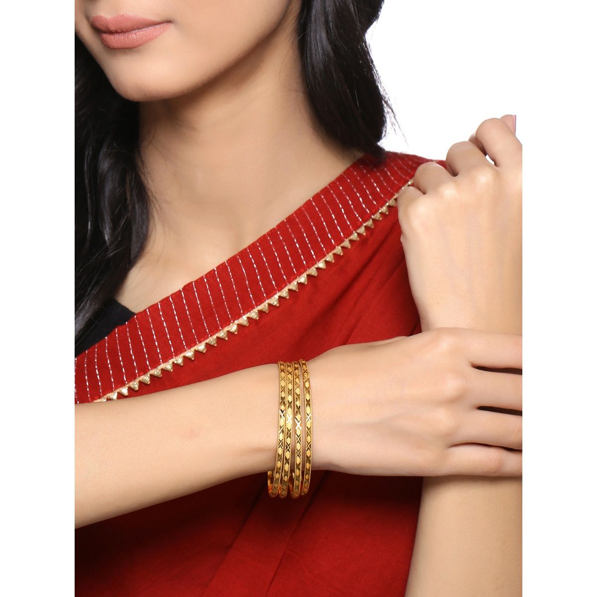 Yellow Chimes Set Of 4 Goldplated Handcrafted Bangles Buy Yellow