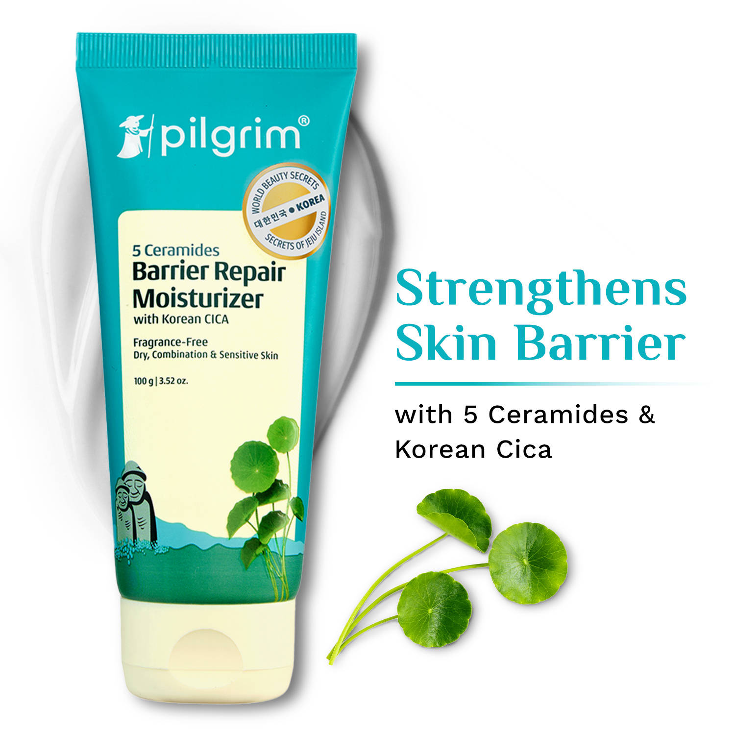 Pilgrim 5 Ceramides Barrier Repair Moisturizer with Korean CICA Lightweight & Non-Sticky