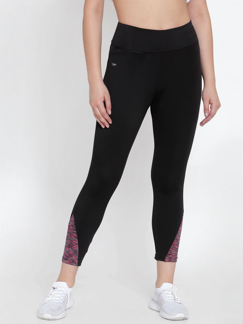 Buy Cukoo Black & Pink Activewear/Yoga/Gym/Sports Track Pants with