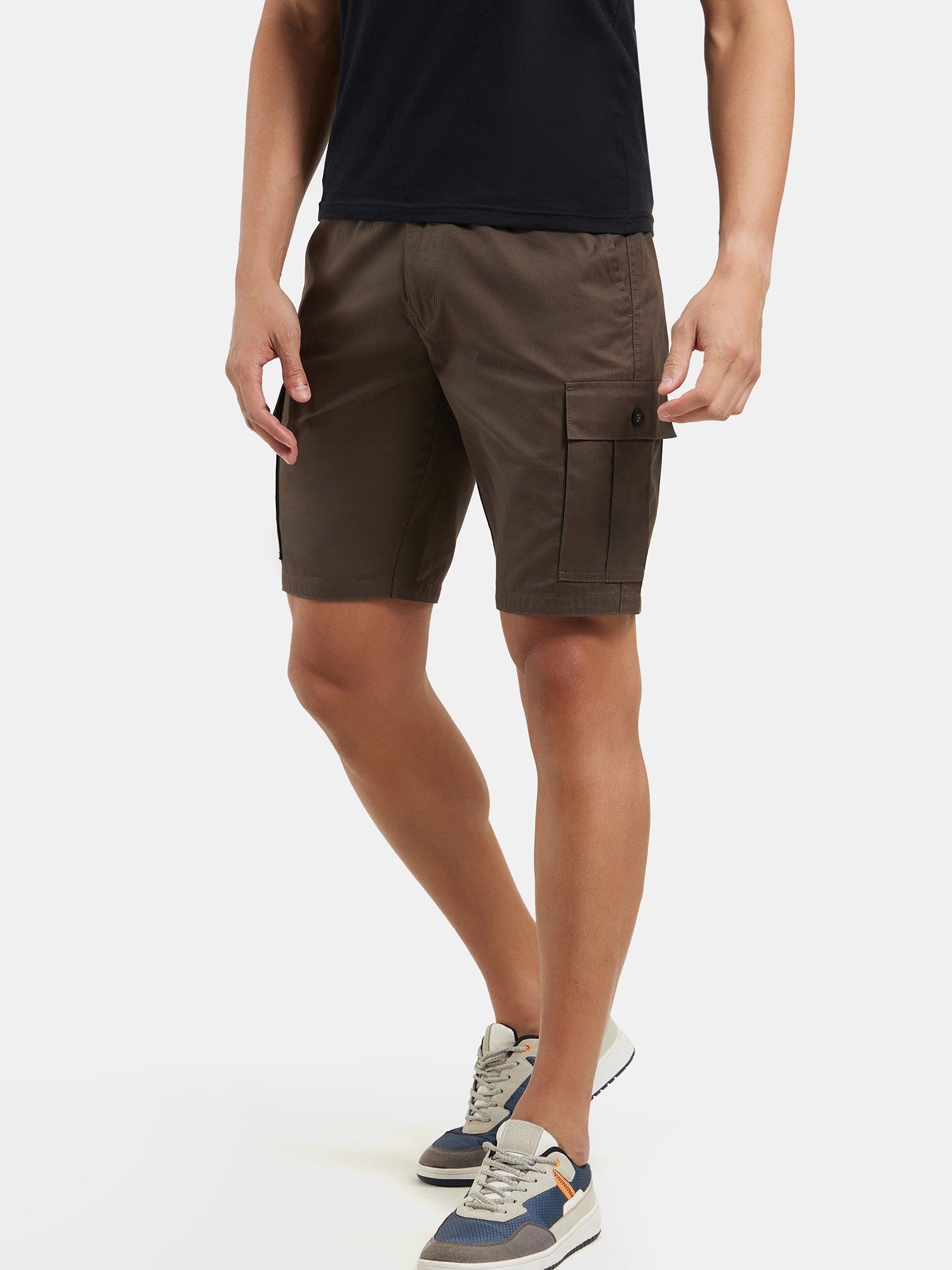 Buy Jockey UM17 Men s Super Combed Mercerised Cotton Woven Cargo Brown Shorts Online