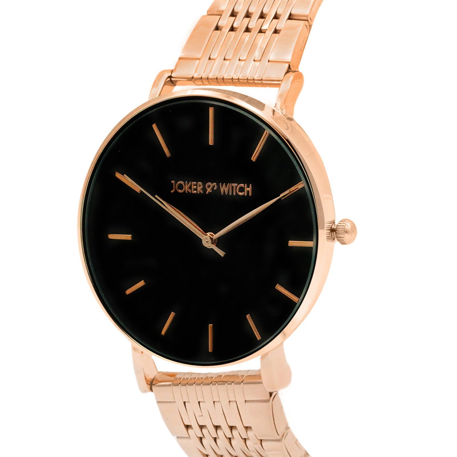 Buy Joker & Witch Signature Black Dial Rosegold Watch For Women Online