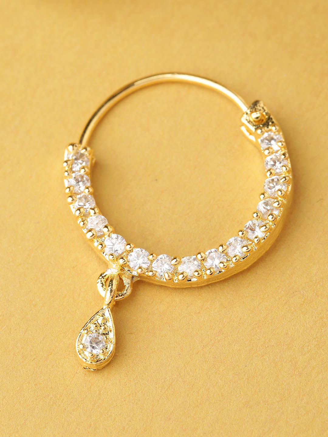 Priyaasi Gold-Plated Stone-Studded Nose ring