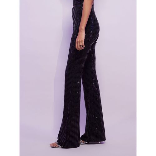 Buy MIXT by Nykaa Fashion Black Solid High Waist Belted Fit And Flare Pant  (Set of 2) Online