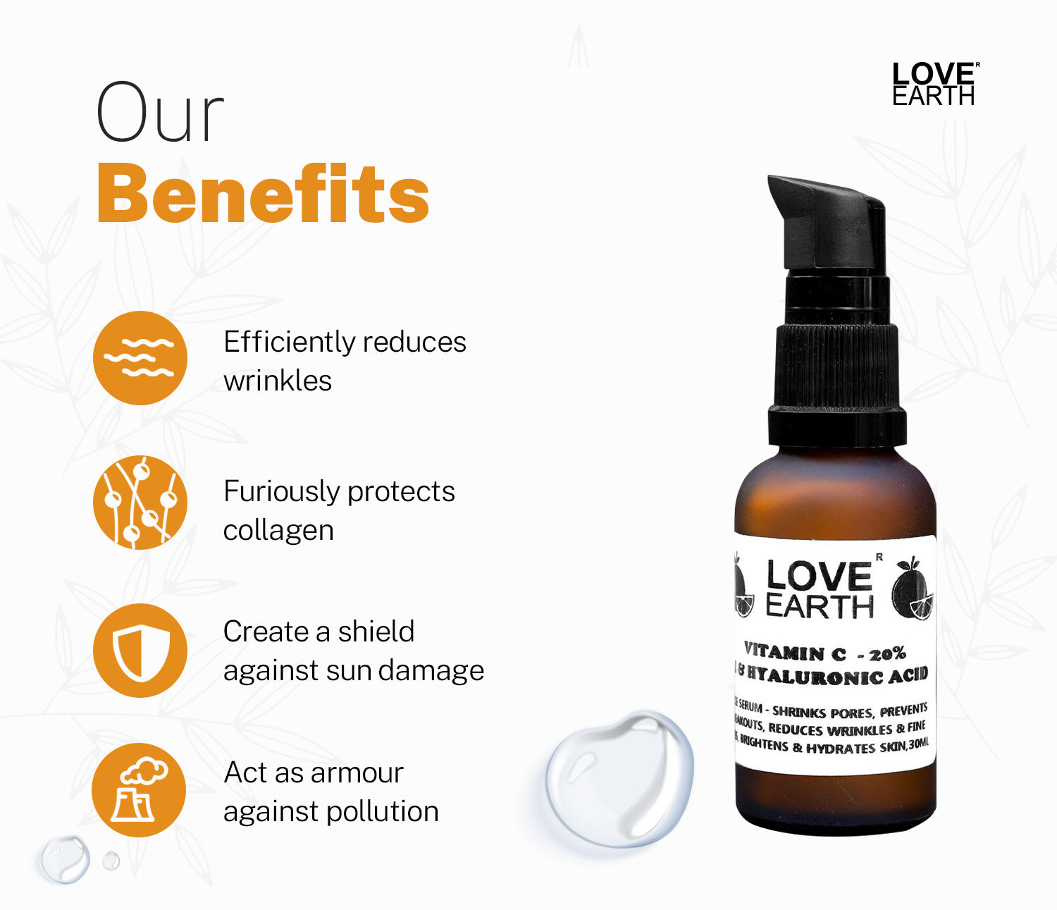 Love Earth Vitamin C Serum for Skin HydrationHyperpigmentation with