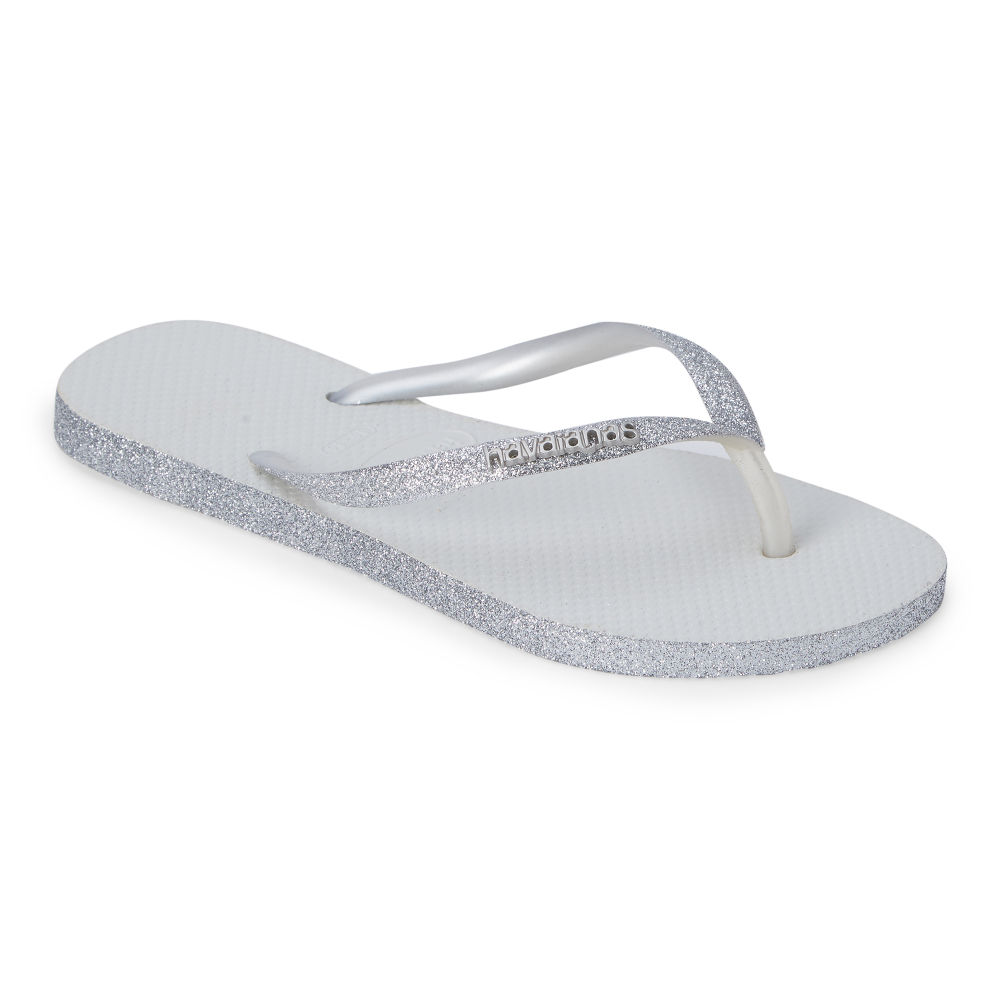 Havaianas White Sandalias Slim Sparkle FC PR Flipflops EURO 41 42