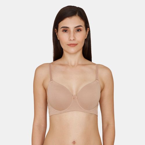 Buy Zivame Padded Wired 3-4th Coverage T-shirt Bra - Nude Online