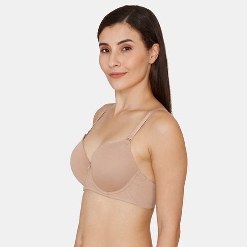 Buy Zivame Padded Wired 3-4th Coverage T-shirt Bra - Nude Online