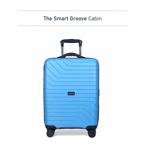 CARRIALL Blue Smart Luggage Hard-Sided Cabin Trolley Bag With Built-In  Weighing Scale (S)