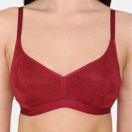 Buy Zivame Jacquard Scrolls Single Layered Non-Wired 3/4Th Coverage T-Shirt  Bra - Rhododendron Online