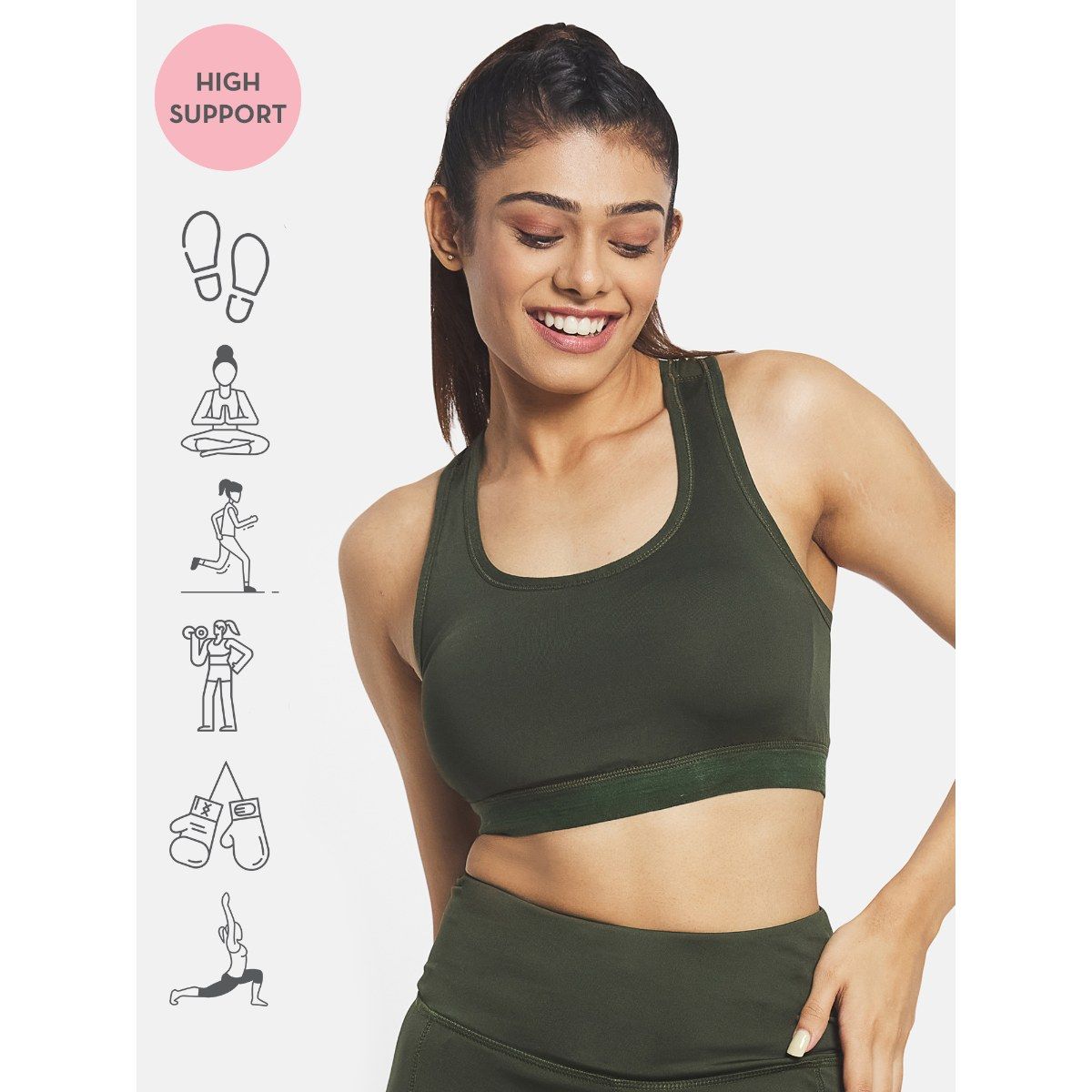 Buy Kica In Built Padding High Support Performance Sports Bra Online