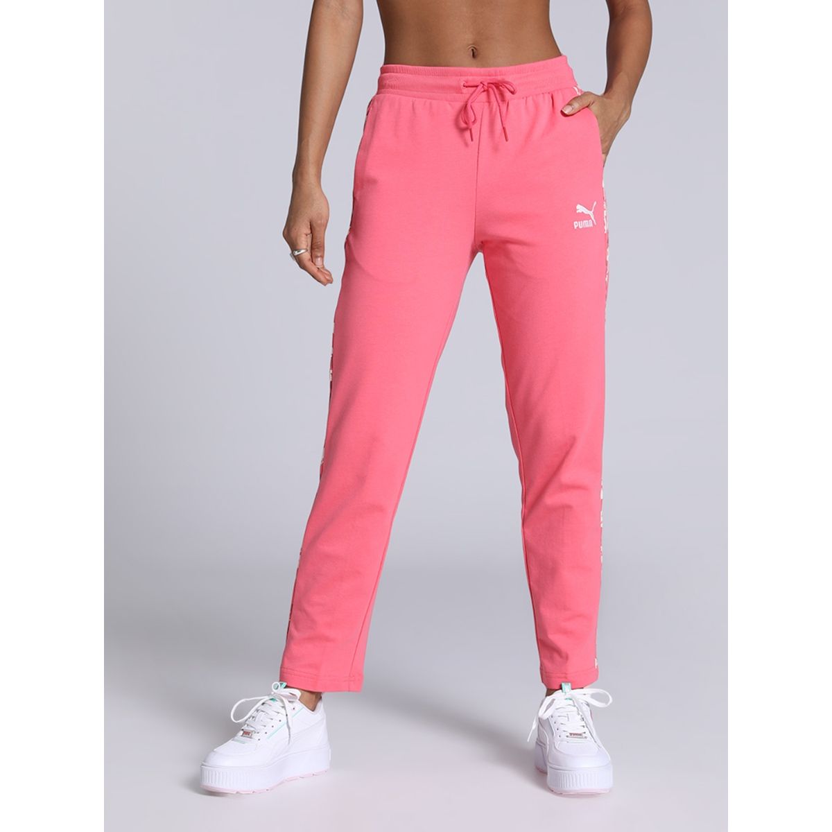 Pink Trackpants with Stone Logo Print