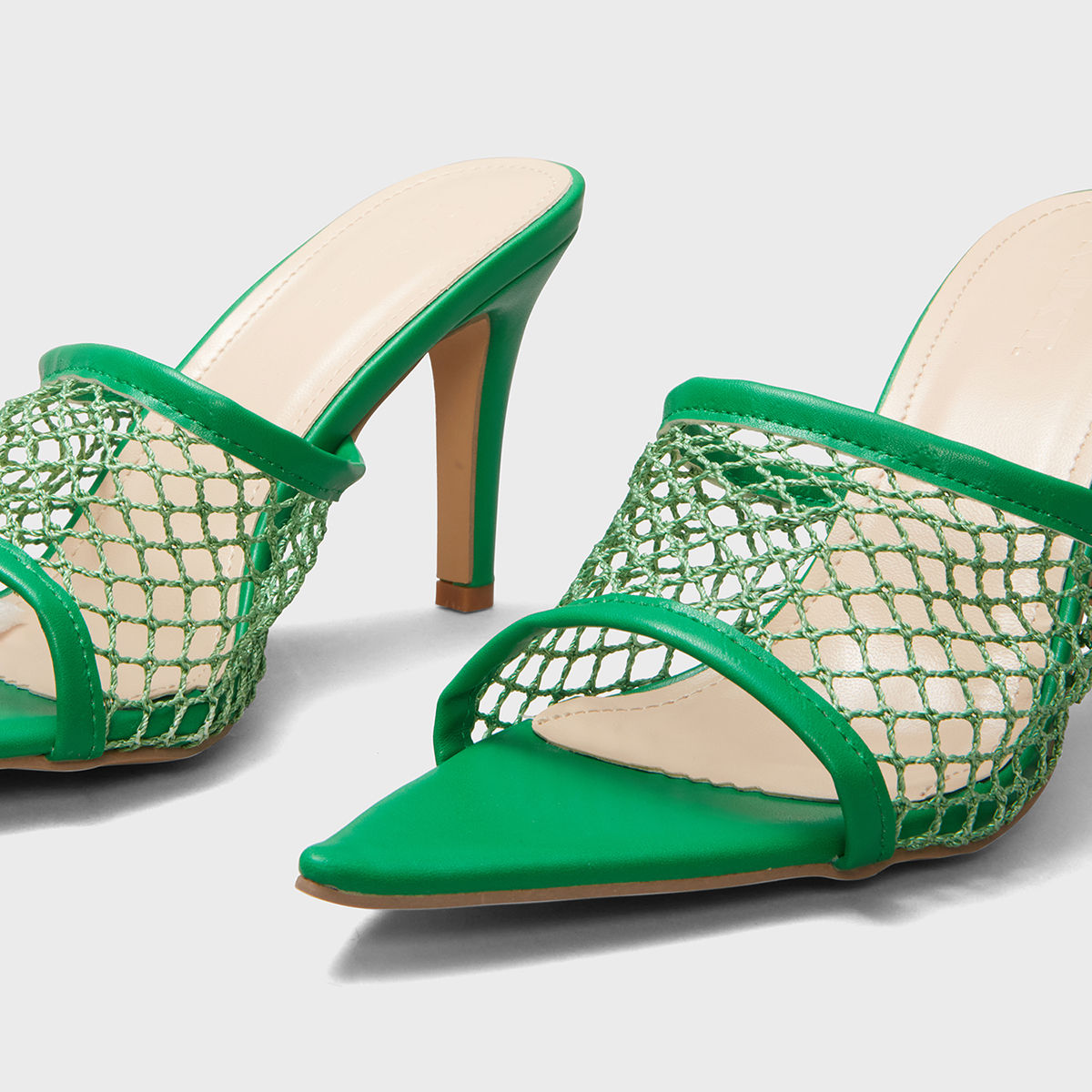 Green heeled online mules