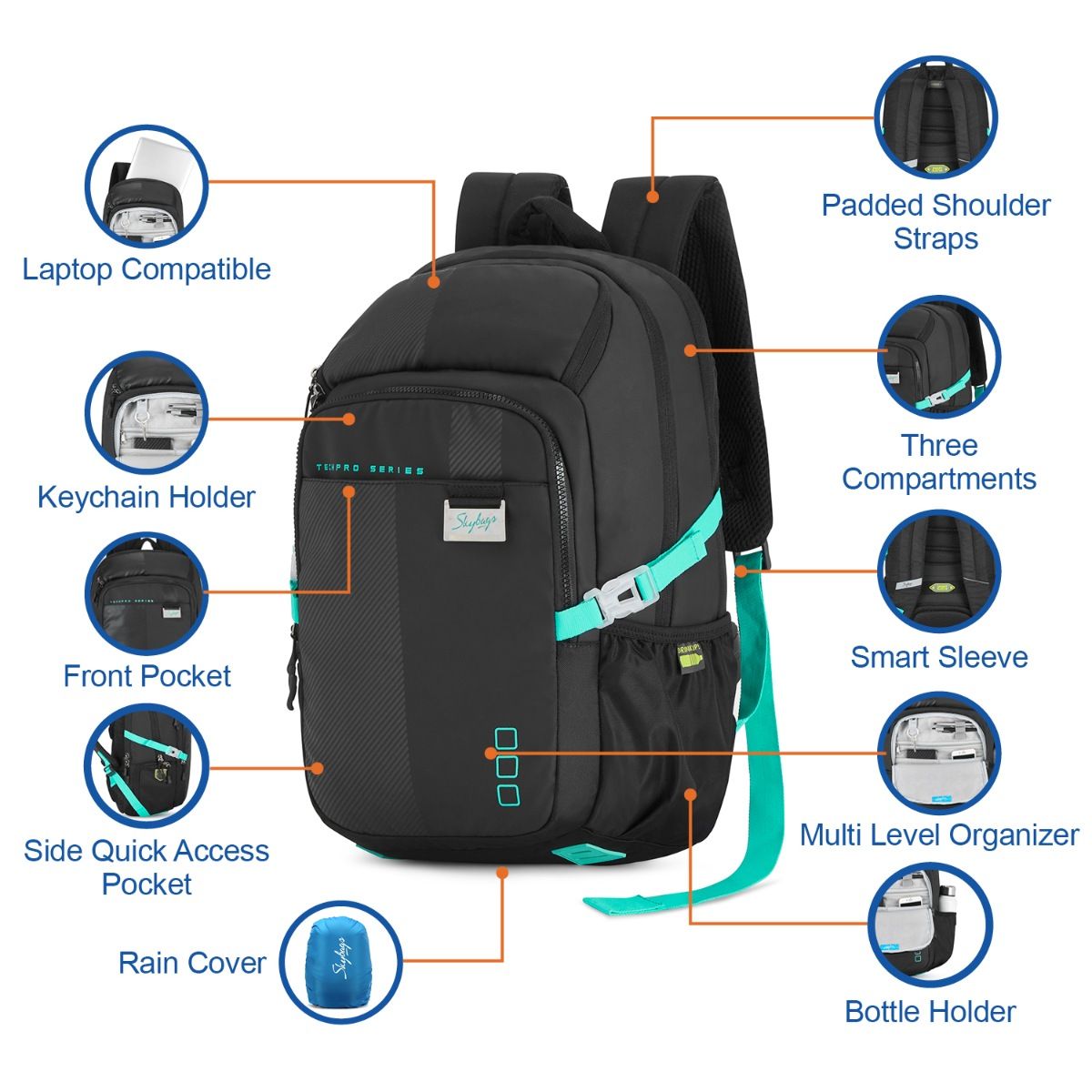 Buy Skybags Valor Pro 02 Laptop Backpack Black Online