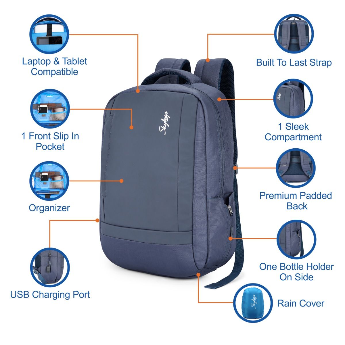 Buy Skybags Valor 01 Laptop Backpack Navy Online