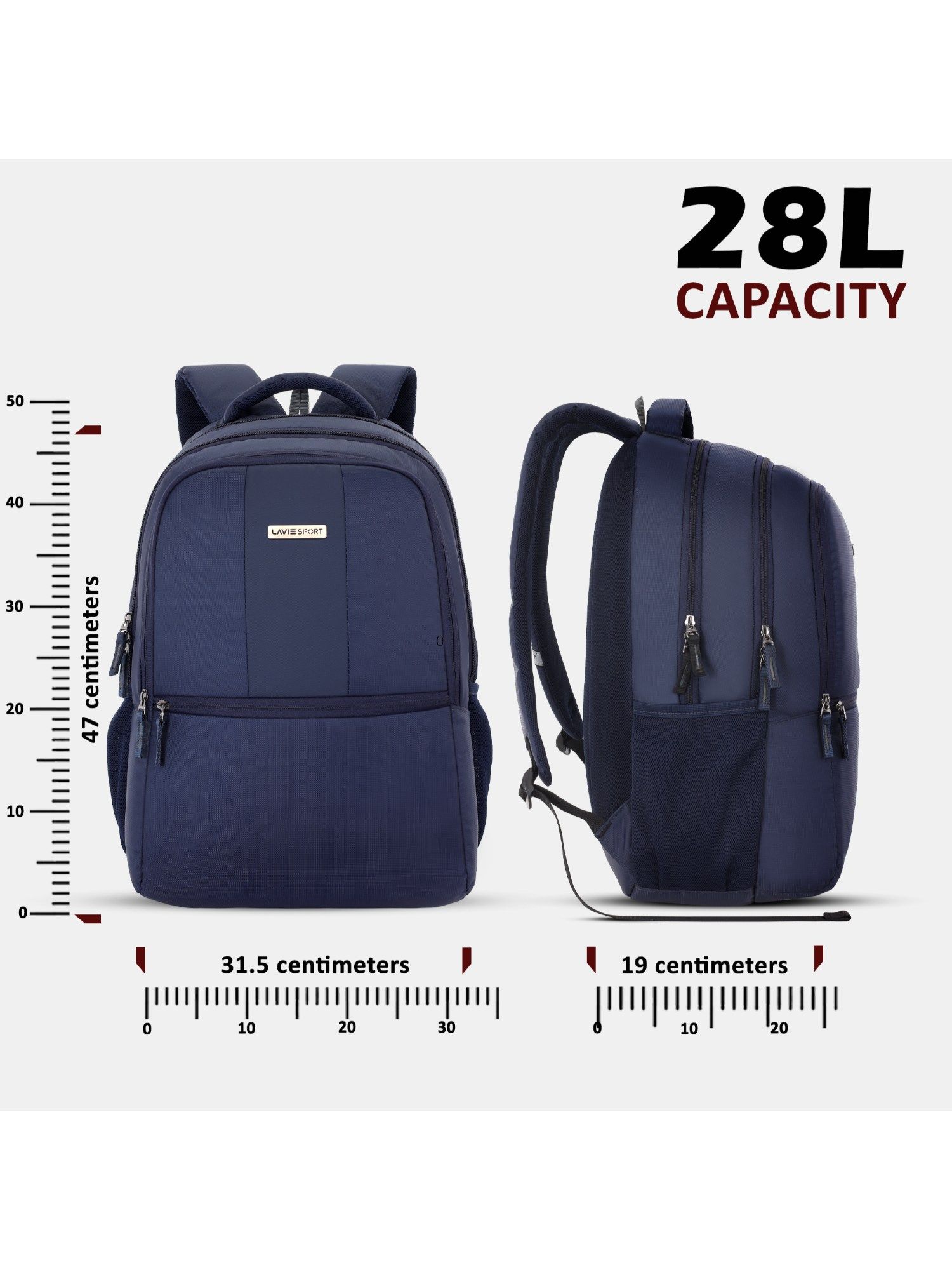 Buy Lavie Sport Falcon 28L Laptop Backpack Navy Blue (M) Online