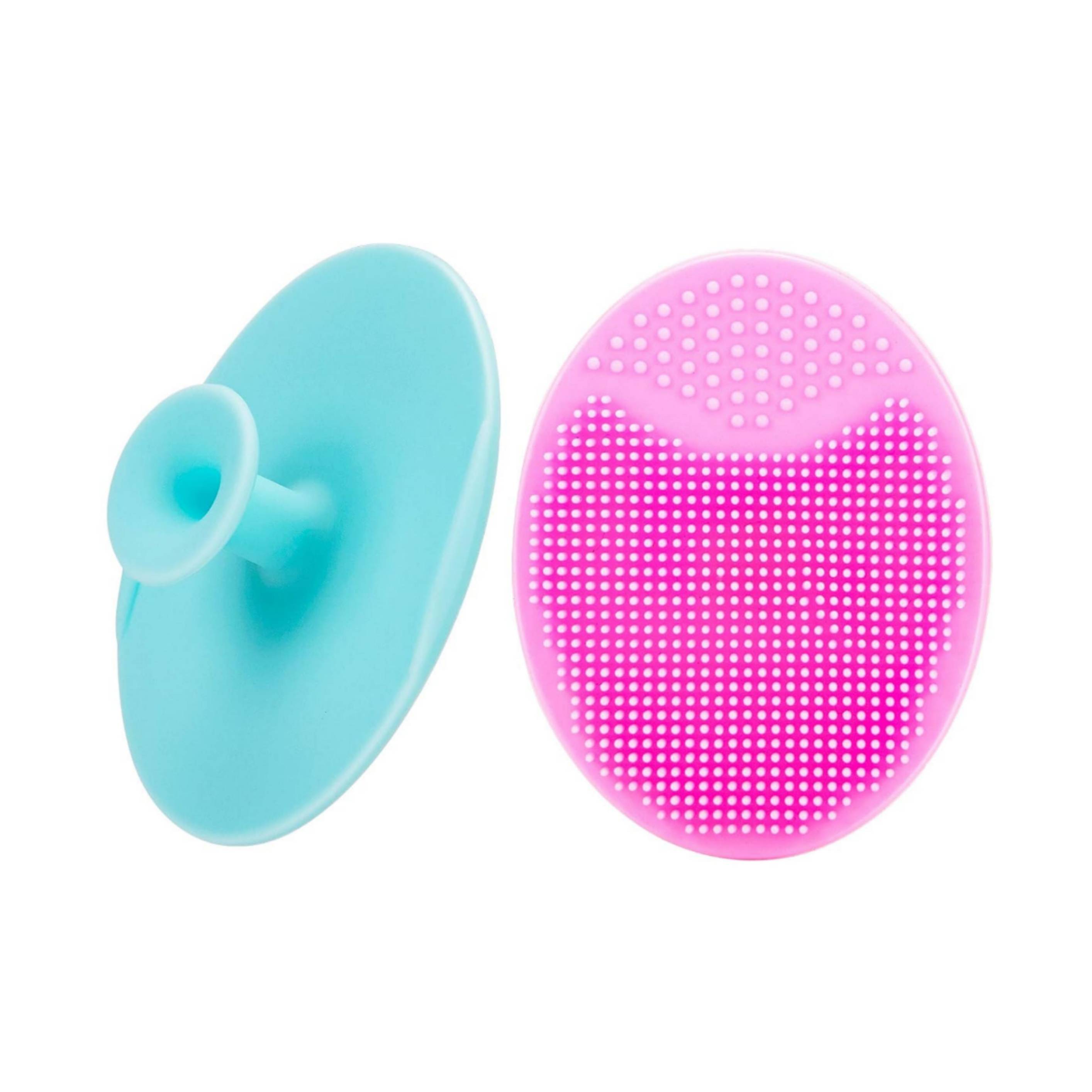 MEPOINT Face Scrubber And Soft Silicone Facial Cleansing Brush Multi Colour Pad Pack Of 2