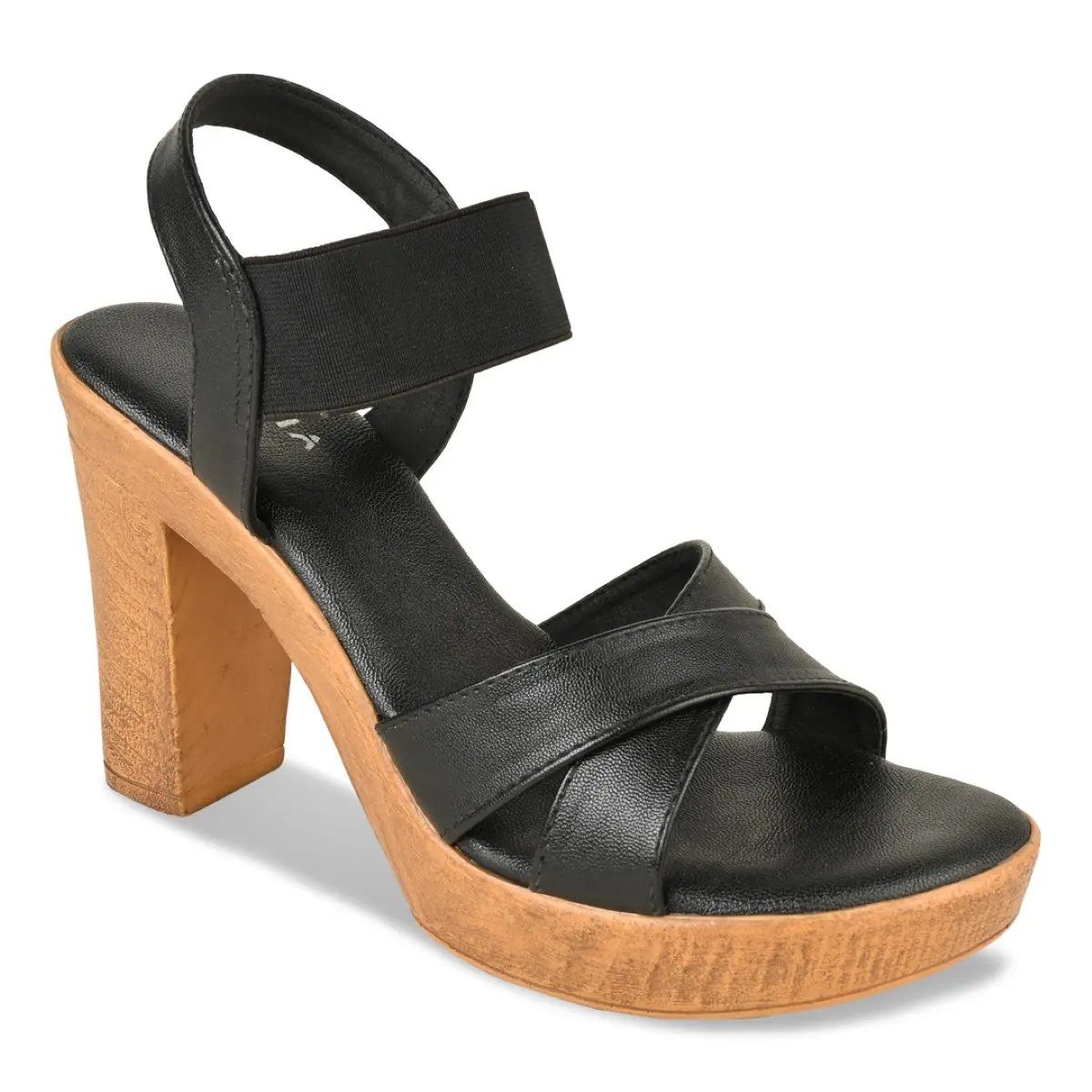 Black wooden hotsell block heel sandals