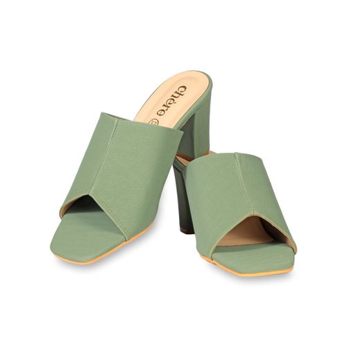 Buy CHERE Plain Jane Classic Green Block Heels Online