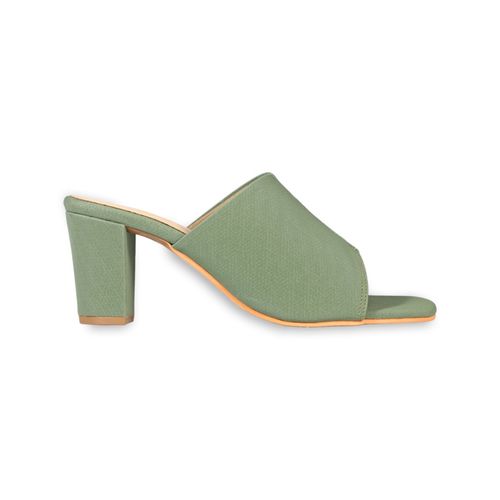 Buy CHERE Plain Jane Classic Green Block Heels Online