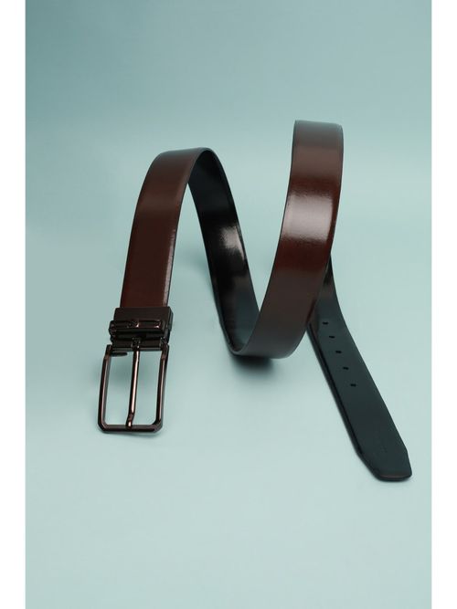 Buy Van Heusen Men Brown Textured Formal Belt Online