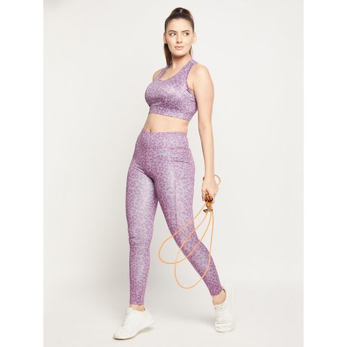 Buy High-Rise Ankle-Length Animal Print Active Tights in Lilac with Side  Pockets Online India, Best Prices, COD - Clovia - AB0101A15