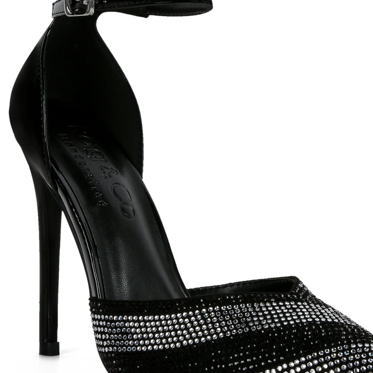 Black stilettos open discount toe