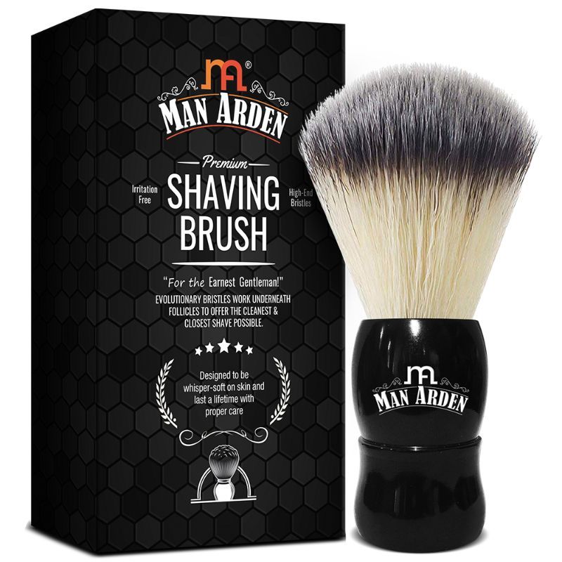 Man Arden Elegant Black Premium Shaving Brush With Ultra Soft & Absorbent Bristles Long Handle